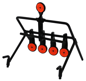 Birchwood Casey 47021 World of Targets Resetting Gallery 1.75" Rimfire Rifles/Handguns Black/Red 0.37" Thick Standing Works With Rimfire