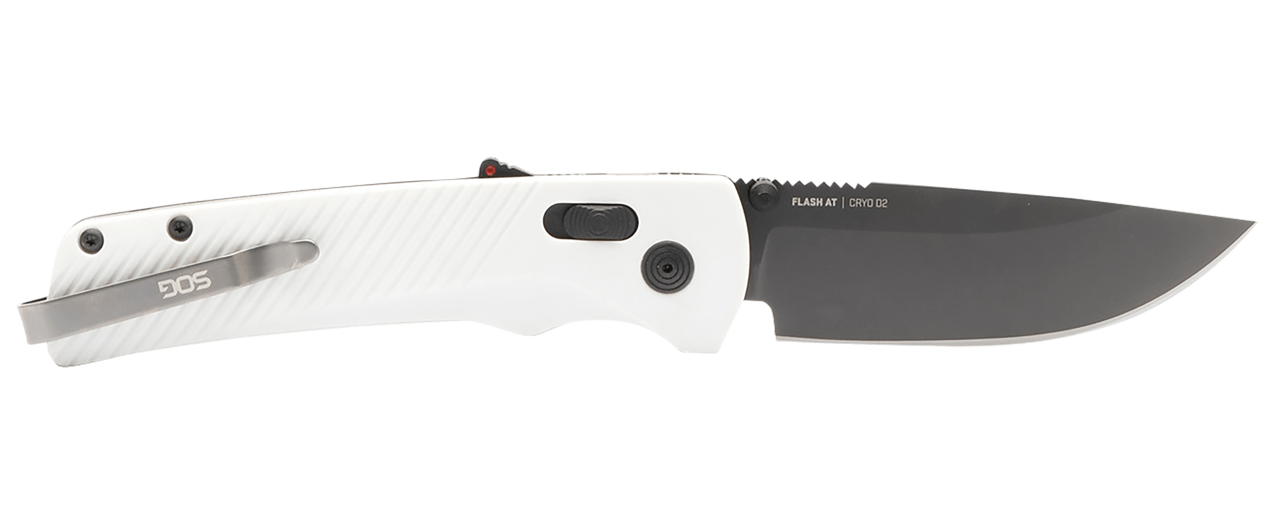 S.O.G SOG11181041 Flash AT 3.45" Folding Straight Back Plain TiNi Cryo D2 Steel Blade Concrete Gray Textured GRN Handle