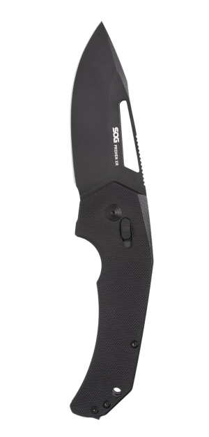 S.O.G SOG12250157 Prohen XR 3.35" Folding Drop Point Plain Black TiNi Cryo D2 Steel Blade Black Textured G10 Handle