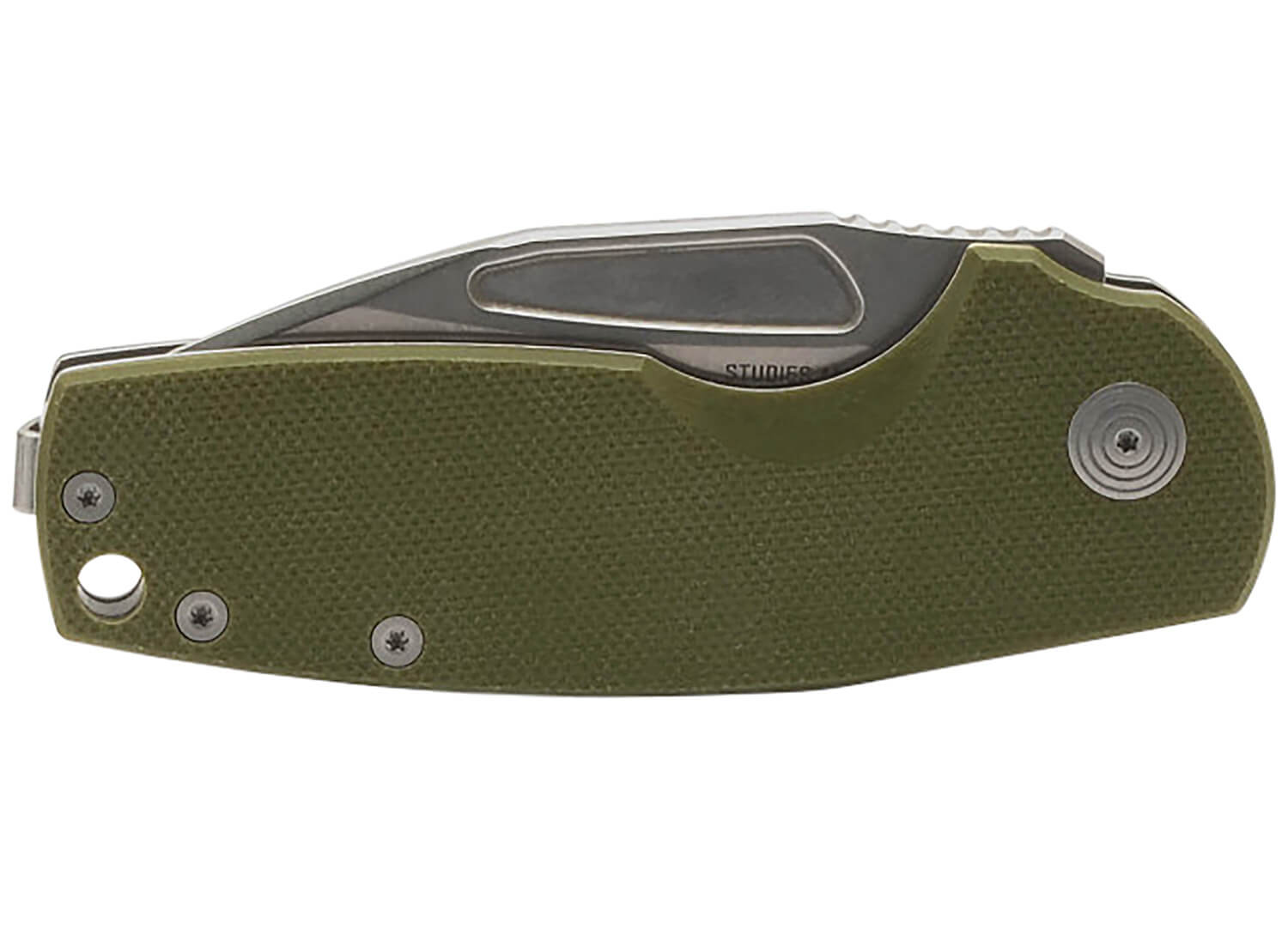 S.O.G SOG16030157 Stout SJ 2.60" Folding Clip Point Plain Stonewashed Cryo D2 Steel Blade/ Olive Drab Textured G10 Handle Includes Belt Clip - Image 3