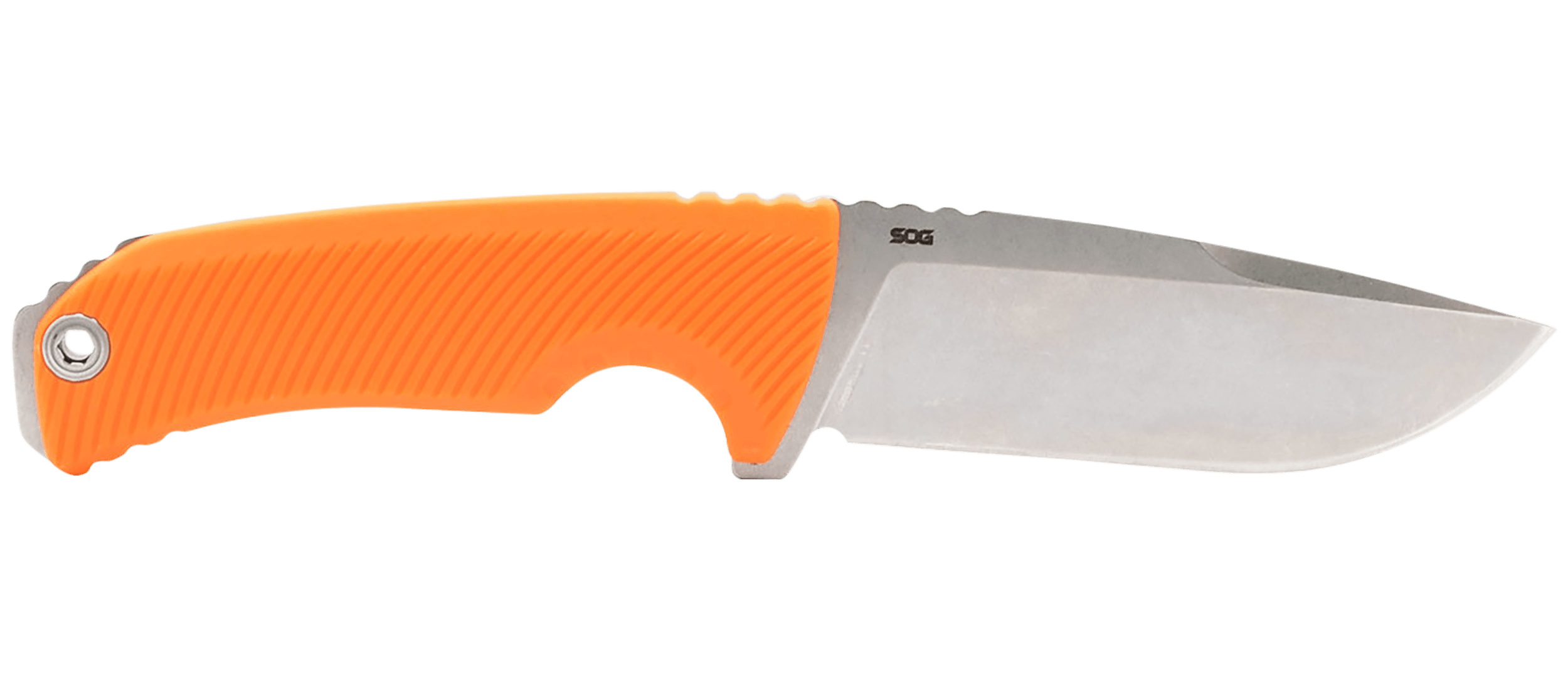 S.O.G SOG17060343 Tellus FX 4.20" Fixed Clip Point Plain Stonewashed Cryo 440C SS Blade/ Blaze Orange Textured GRN Handle