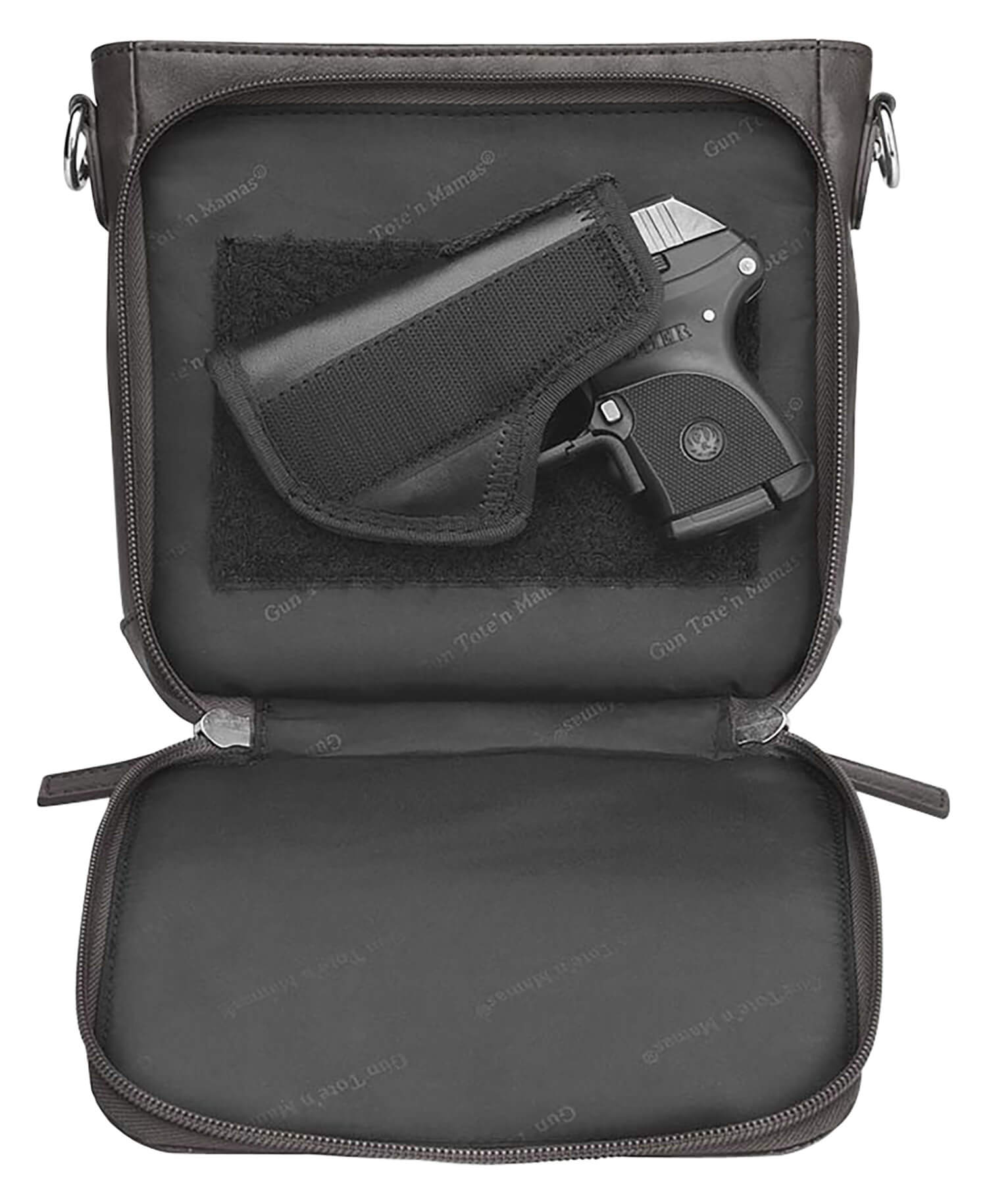 Gun Toten Mamas/kingport GTM201DBBK BOHO Mini X-Body Washable Black Leather Includes Mini Holster - Image 2