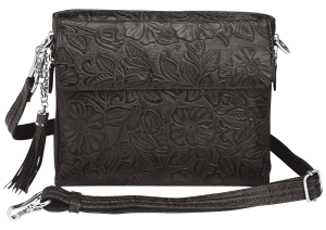 Gun Tote'n Mamas/Kingport GTM22BK Tooled American Cowhide Clutch Black Leather Includes Standard Holster