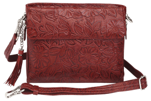 Gun Tote'n Mamas/Kingport GTM22CHRY Tooled American Cowhide Clutch Cherry Leather Includes Standard Holster