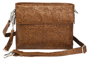 Gun Tote'n Mamas/Kingport GTM22TN Tooled American Cowhide Clutch Tan Leather Includes Standard Holster