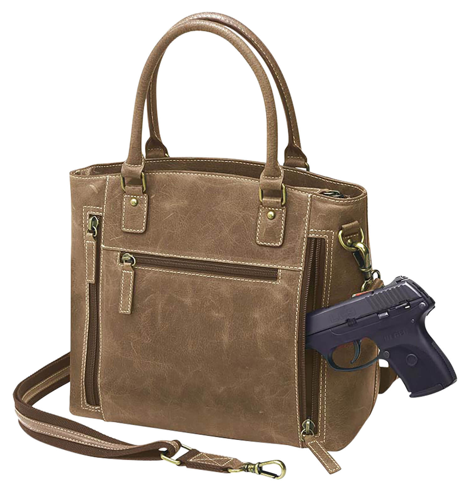 Gun Toten Mamas/kingport GTMCZY51 Town Tote Brown Leather Includes Standard Holster - Image 3