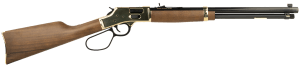 Henry H006GL Side Gate 44 Mag/44 Special 10+1 20" Blued Octagon Barrel Polished Brass Rec American Walnut Stock Adj. Sight Large Loop Lever