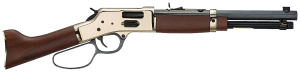 Henry H006GMML Mare's Leg Side Gate 357 Mag/38 Special 5+1 12.90" Blued Octagon Barrel Polished Hardened Brass Rec American Walnut Furniture Large Loop Lever Adj. Sight