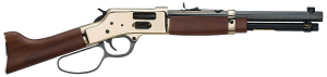 Henry H006GCML Mare's Leg Side Gate 45 Colt (LC) 5+1 12.90" Blued Octagon Barrel Polished Hardened Brass Rec American Walnut Furniture Large Loop Lever Adj. Sight