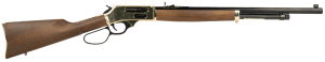 Henry H010BG Side Gate 45-70 Gov 4+1 22" Blued Octagon Barrel Polished Brass Hardened Rec American Walnut Stock Furniture Large Loop Lever Adj. Sight