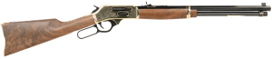 Henry H009BGWL Wildlife 30-30 Win 5+1 20" Blued Octagon Polished Brass Engraved Rec American Walnut Furniture Adj. Brass Buckhorn Sight