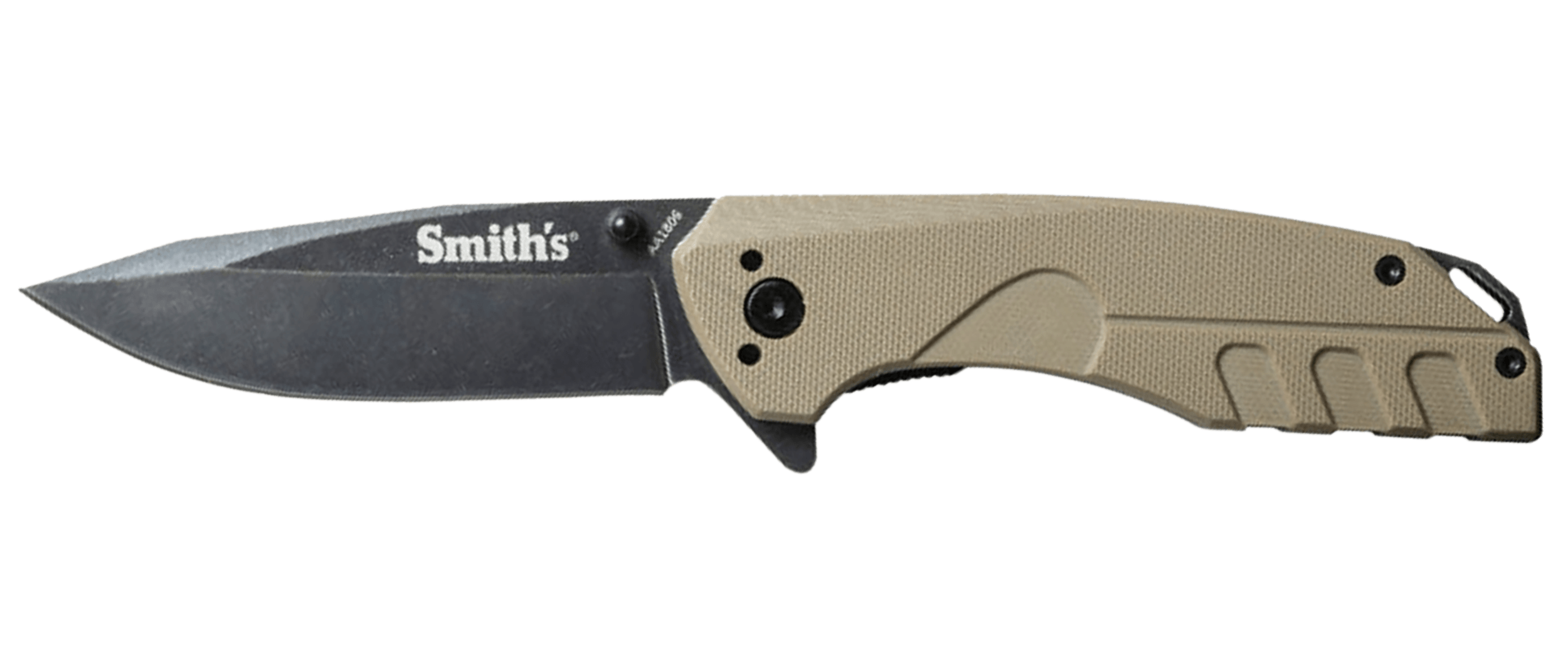 Smiths Products 50995 BattlePlan 3.35" Folding Drop Point Plain Black Stonewashed 400 SS Blade/ Desert Tan G10 Handle Includes Pocket Clip