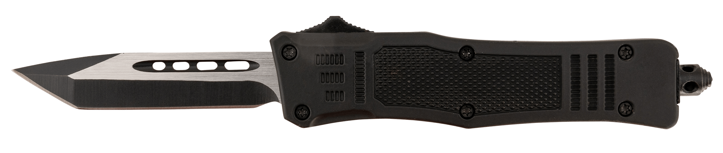 Steel River Knives MT616BT Spartan Mini 2.75" OTF Tanto Plain Black/Silver 440C SS Blade/ 4.25" Black Aluminum Zinc Alloy Handle