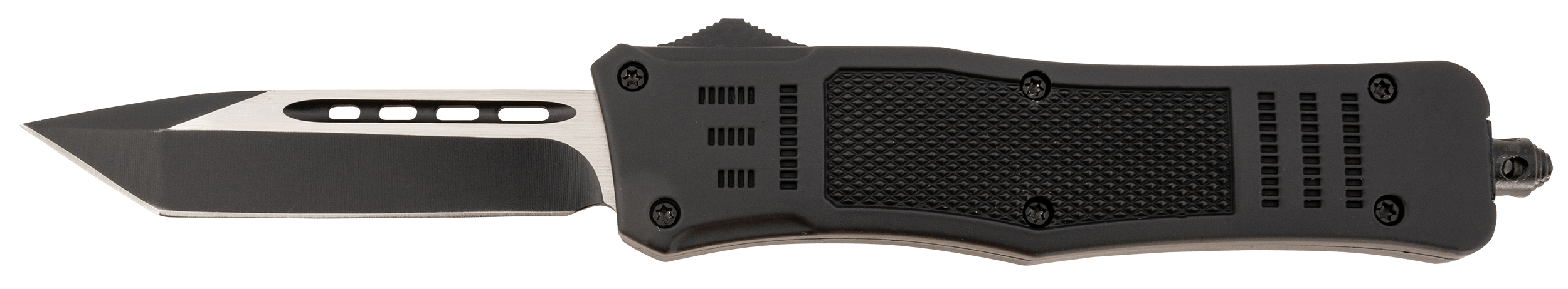 Steel River Knives T618BT Spartan Medium 3.25" Tanto Plain Black/Silver 440C SS Blade/ 4.50" Black Aluminum Zinc Alloy Handle