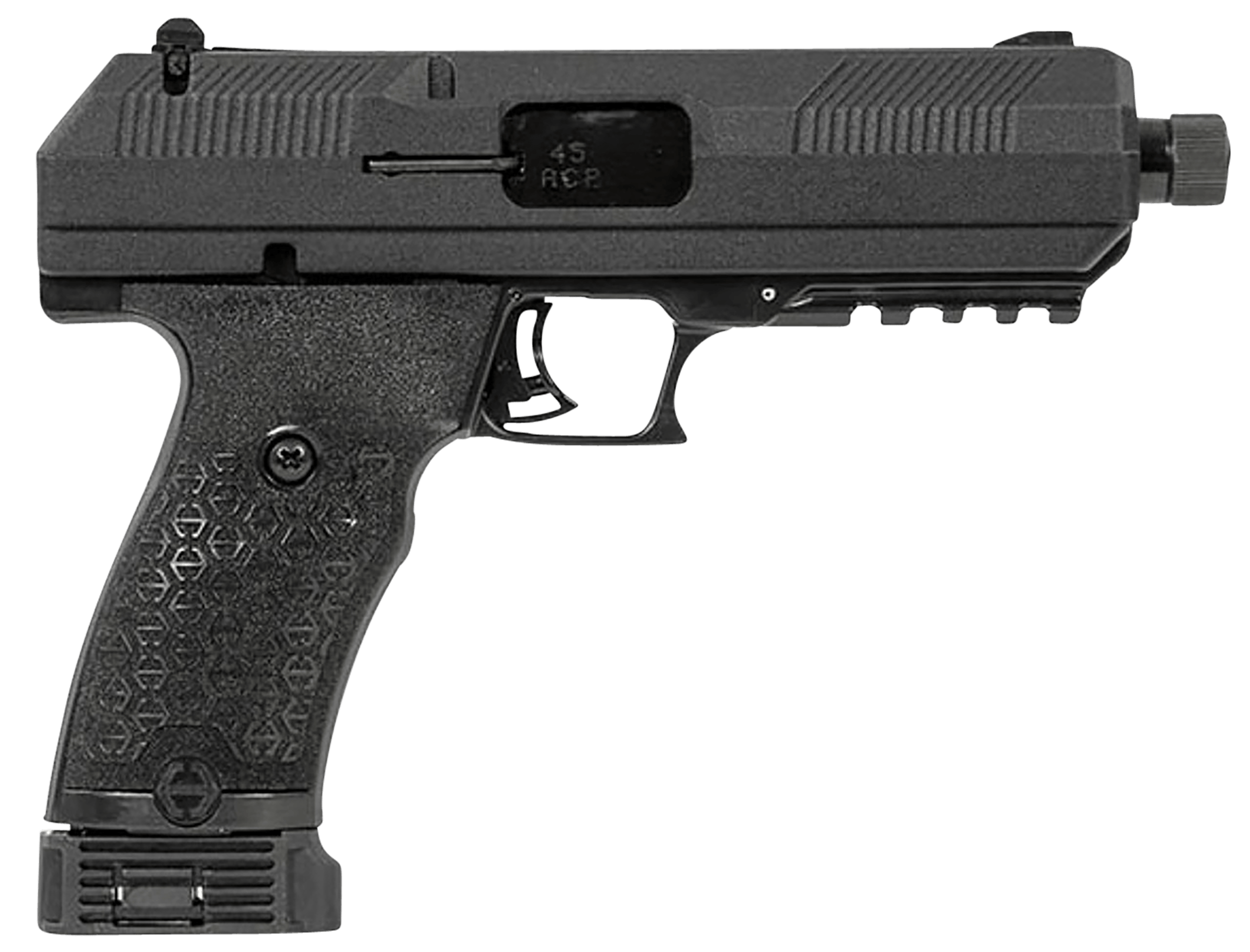 Hi-Point JHP45G2 JHP Gen2 45 ACP 9+1 4.50" Black Steel Threaded Barrel Black Powder Coated Serrated Steel Slide Black Polymer Frame w/Picatinny Rail Black Polymer Grip