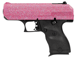 Hi-Point 916PISP C9 9mm Luger 8+1 3.50" Black Steel Barrel Hydro-Dipped Pink Sparkle Serrated Slide Black Polymer Frame Black Polymer Grips
