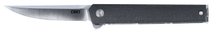 CRKT 7095KX CEO Compact 2.61" Folding Plain Satin 4116 SS Blade/Black GRN Handle Includes Pocket Clip