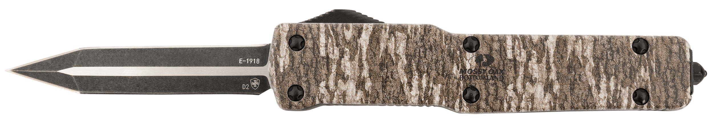 Templar Knife MAMOB121 Mossy Oak Lightweight Slim 3.16" OTF Dagger Plain Black Oxide Stonewashed Powder Coated D2 Steel Blade/ 4.93" Mossy Oak Bottomland Aged Aluminum Handle
