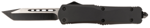 Steel River Knives T624BT T624 3.75" OTF Tanto Plain 440C SS Blade 5.50" Black Aluminum Zinc Alloy Handle
