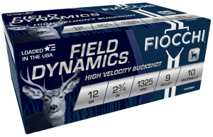 Fiocchi 12HV9P Field Dynamics 12Gauge 2.75" 9Pellets 00Buck Shot 10rd Box
