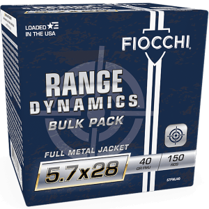 Fiocchi 57FMJ40 Range Dynamics 5.7x28mm 40gr Full Metal Jacket 150rd Box/3 Case *Bulk