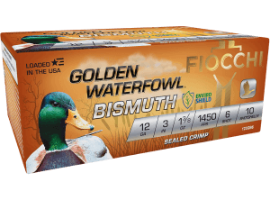 Fiocchi 123GB6 Golden Waterfowl Bismuth 12Gauge 3" 1 3/8oz 6Shot 10rd Box