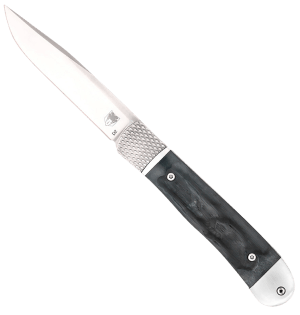 CobraTec Knives CTTHRBLK Trapper Hidden Release 3.12" OTF Drop Point Plain Satin D2 Steel Blade 4.25" Black Bone Scales Handle