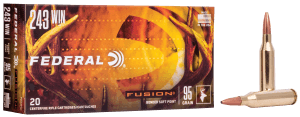 Federal F243FS1 Fusion 243Win 95gr Bonded Soft Point 20rd Box
