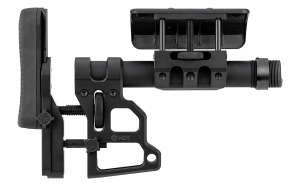 Mdt Sporting Goods Inc 102856BLK Skeleton Carbine Stock (SCS) Black Aluminum Adj. Cheekrest/Buttpad Buffer Tube QD Sling Mounts