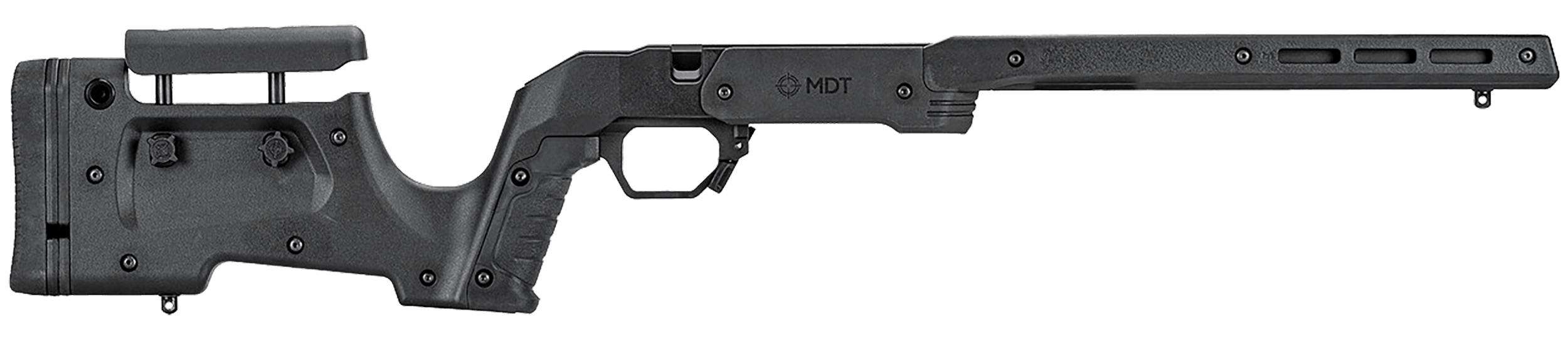 Mdt Sporting Goods Inc 105051BLK XRS Chassis Black Aluminum Core with Polymer Panels Adj. Cheekrest M-LOK Forend Interchangeable Grips AICS Mag Compatible Fits CZ 457