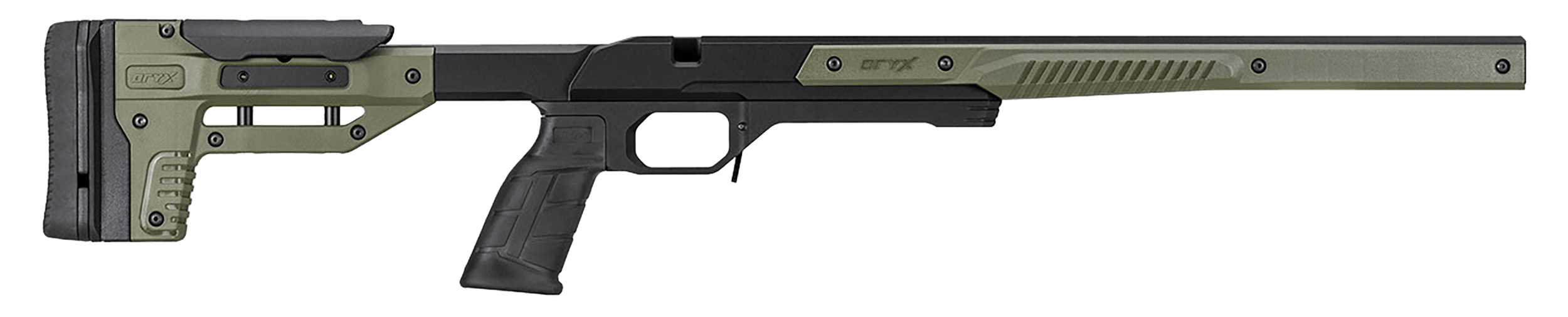 Mdt Sporting Goods Inc 104226ODG Oryx Chassis OD Green/Black Aluminum Adj. Cheekrest M-LOK Forend AR-Style Grip Barricade Stop AICS Mag Compatible Fits Short Action Savage Axis
