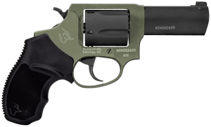 Taurus 260531F Defender 605 SA/DA 357 Mag/38 Special +P 5rd 3" Black Barrel/Cylinder Sniper Green Frame Black Hogue Rubber Grip Fixed Front Sight
