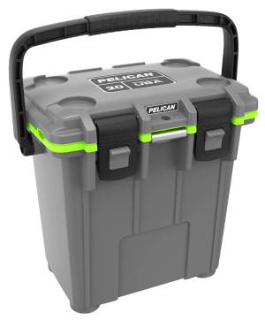 PELICAN 20Q-1-DKGRYEGRN 20QT ELITE COOLER GRY/GRN