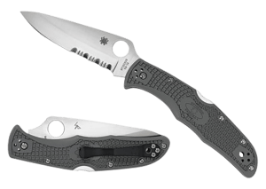 Spyderco C10PSFG Endura 4 Lightweight 3.75" Folding Part Serrated Satin VG-10 SS Blade/Foliage Green Bi-Directional Texturing FRN Handle Includes Pocket Clip