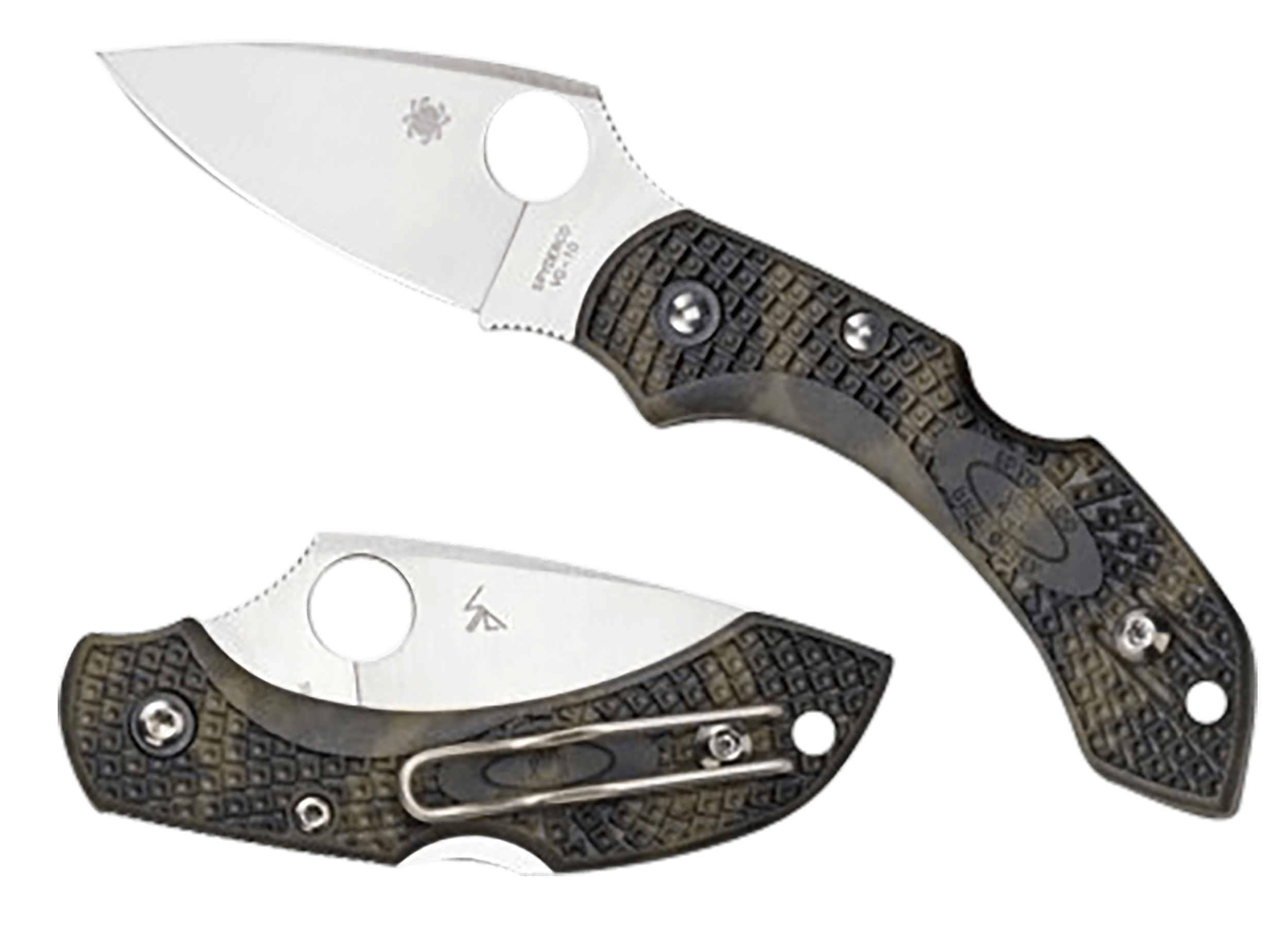 Spyderco C28ZFPGR2 Dragonfly 2 2.30" Folding Plain Satin VG-10 SS Blade/Zome Green Textured FRN Handle Includes Pocket Clip