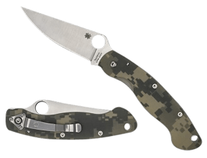 Spyderco C36GPCMO Military 4" Folding Clip Point Plain Stonewashed CPM S30V SS Blade/ Digital Camo G10 Handle Includes Pocket Clip