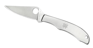 Spyderco C137P Honeybee  1.63" Folding Plain Satin 3Cr13MoV SS Blade/ Satin Stainless Steel Handle