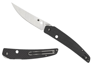 Spyderco C242CFP Ikuchi 3.26" Folding Plain CPM S30V SS Blade/Black Textured Carbon Fiber/G10 Handle Includes Pocket Clip
