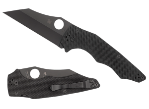 Spyderco C253GPBBK YoJumbo 3.98" Folding Wharncliffe Plain Black DLC CPM S30V SS Blade/Black Textured G10 Handle Includes Pocket Clip