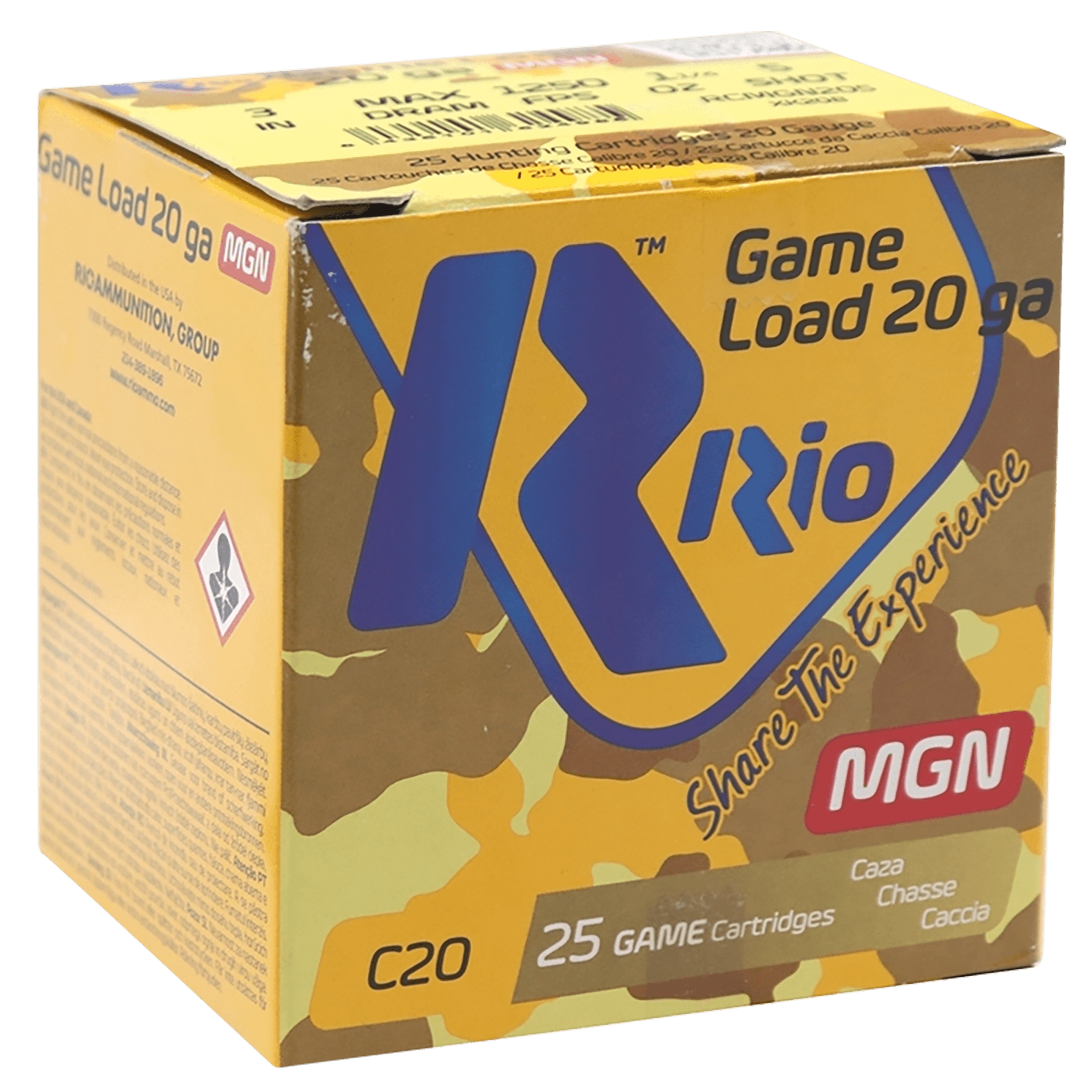 Rio Ammunition RC20MGN5 Game Load 20 Gauge 3" 1 1/4 oz 5 Shot 25rd Box
