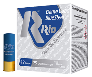 Rio Ammunition GLBS327 Game Load BlueSteel 12 Gauge 2.75" 1 1/8 oz 7 Shot 25rd Box