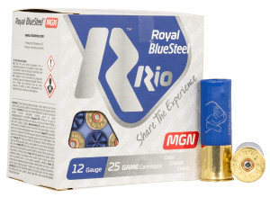 Rio Ammunition RBSM324 Royal BlueSteel 12 Gauge 3" 1 1/8 oz 4 Shot 25rd Box