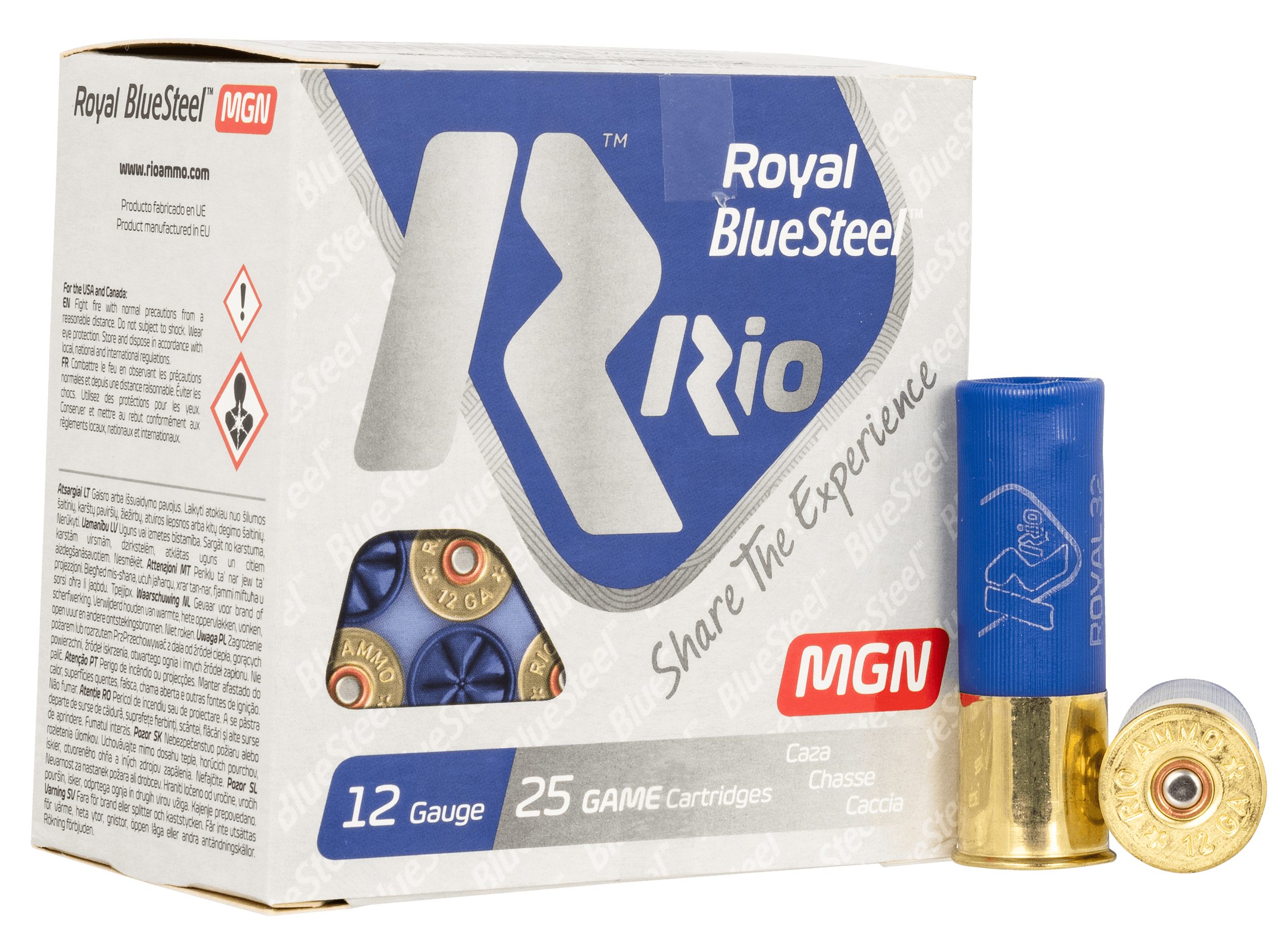 Rio Ammunition RBSM324 Royal BlueSteel 12 Gauge 3" 1 1/8 oz 4 Shot 25rd Box