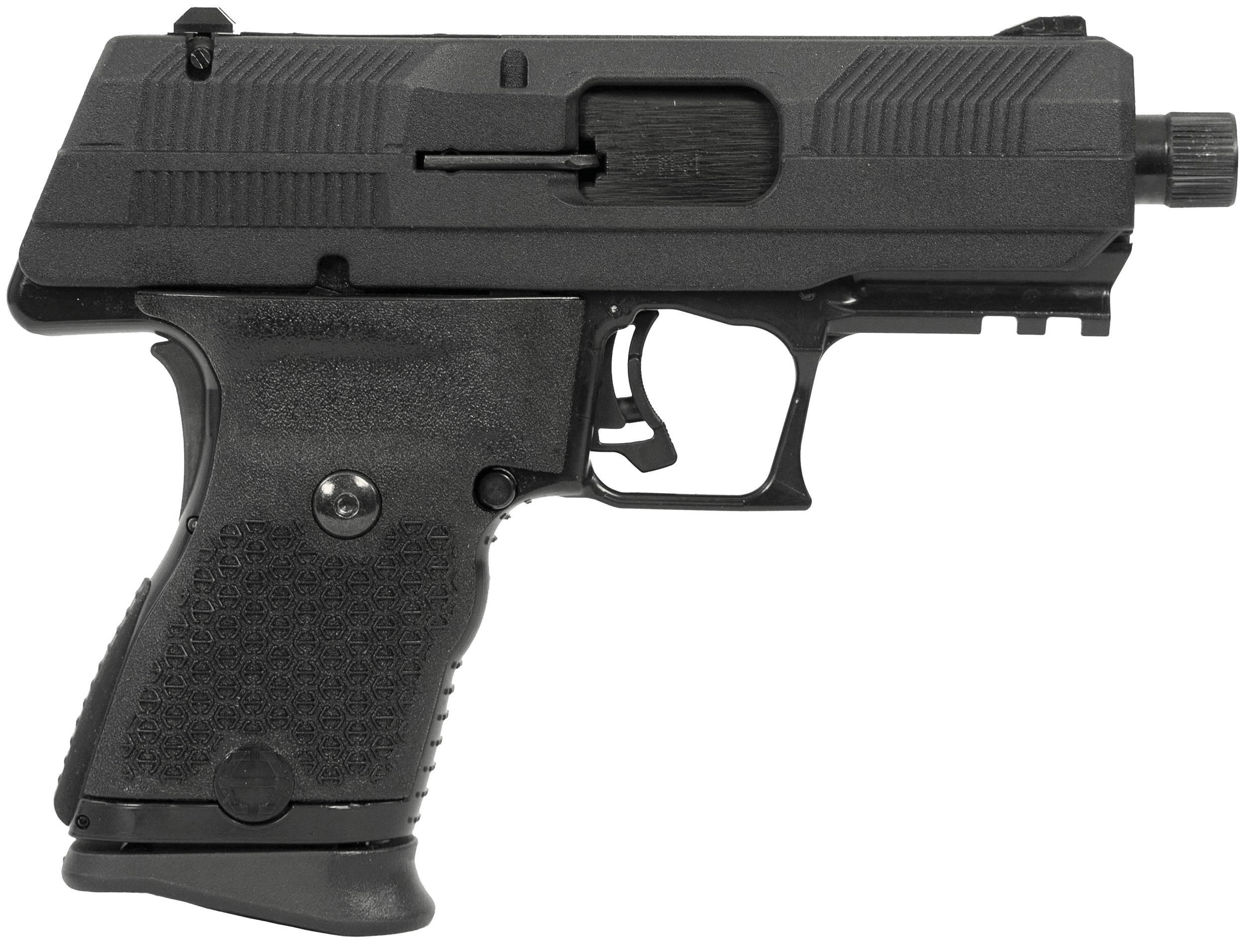 Hi-Point YC9 YC9 9mm Luger 10+1 4.12" Black Steel Threaded Barrel Black YC9 Styled/Serrated Slide Black Polymer Frame w/Picatinny Rail Black Plastic Grips