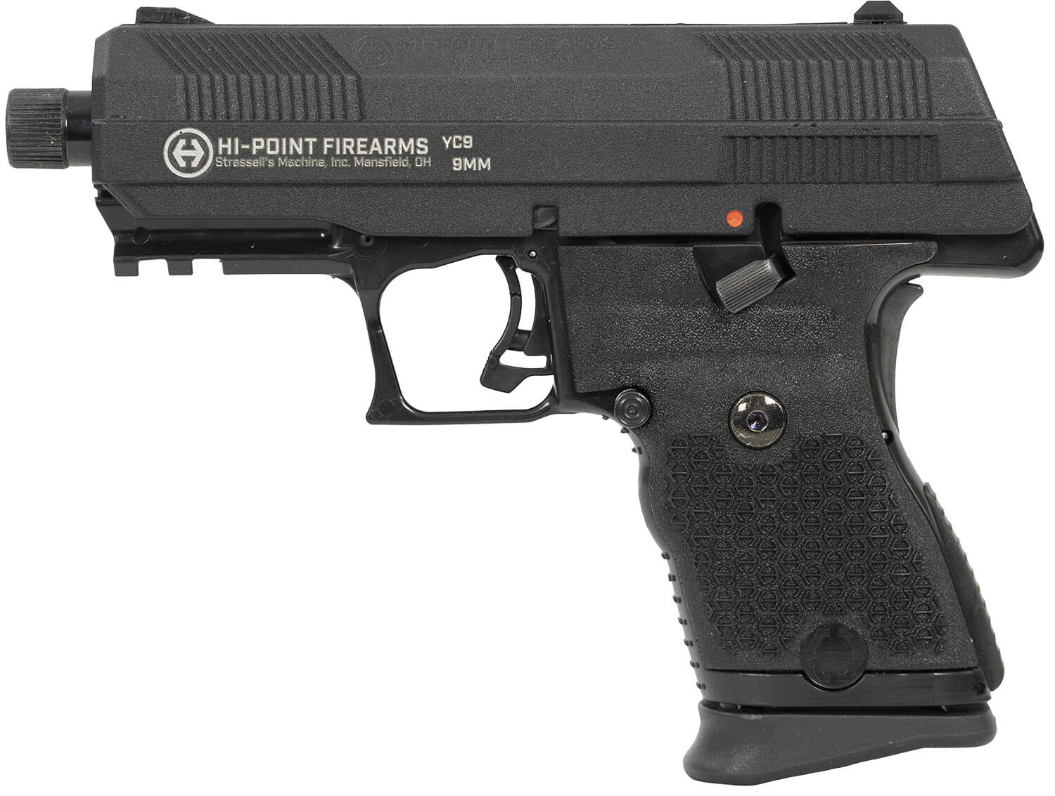 Hi-Point YC9 YC9 9mm Luger 10+1 4.12" Black Steel Threaded Barrel Black YC9 Styled/Serrated Slide Black Polymer Frame w/Picatinny Rail Black Plastic Grips - Image 2