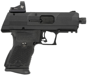 Hi-Point YC9RDCT YC9 w/Red Dot 9mm Luger 10+1 4.12" Black Steel Threaded Barrel Black YC9 Styled/Serrated Slide Black Polymer Frame w/Picatinny Rail Black Plastic Grips Crimson Trace Red Dot