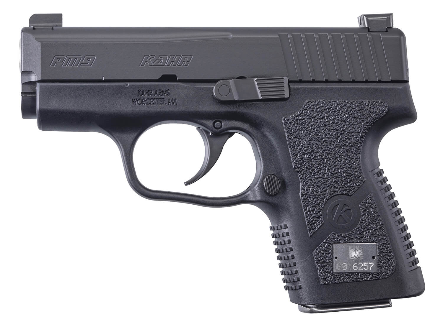 Kahr Arms PM90G94N PM 9mm Luger 6+1 7+1 3.10" Polygonal Rifled Barrel/Matte Stainless Steel Serrated Matte Stainless Steel Slide Black Polymer Frame Black Textured Polymer Grips Right Hand - Image 2