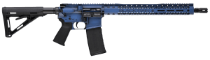 Black Rain Ordnance BROWTPBLB Spec 15+ We The People 5.56x45mm NATO 30+1 16" Blue Battleworn with Deep Engraving 15" Slim M-LOK Magpul Grip/Carbine Stock Castle Flash Hider