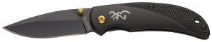 Browning 3220340 Prism 3 2.88" Folding Clip Point Plain Black Stonewashed 7Cr17MoV SS Blade/Black Anodized Aluminum Handle Includes Pocket Clip