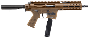 B&T Firearms BT500167ABCT SPC10 9mm Luger 30+1 8.90" Coyote Brown Buffer Tube Brace Polymer Grip Tri-Lug Adapter (Glock Mag Compatible)